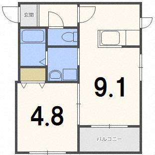 エキマエ47(1LDK/3階)の間取り写真