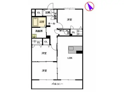 MASTメゾン尾ノ上(3LDK/3階)の間取り写真