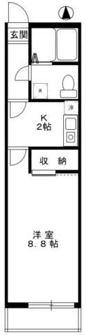 コートヴィアーレ(1K/2階)の間取り写真