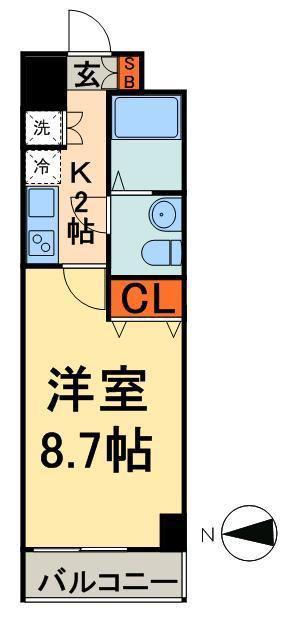 RISING PLACE 錦糸町(1K/5階)の間取り写真