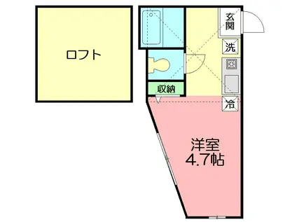 ドミール本郷台II(ワンルーム/1階)の間取り写真
