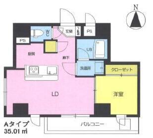 SOUKI BLDG(1LDK/4階)の間取り写真