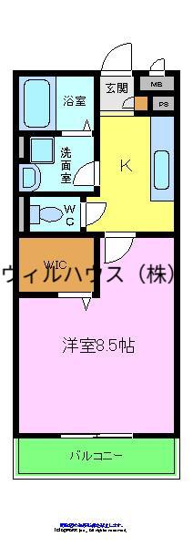 WISTERIA PLACE(1K/1階)の間取り写真