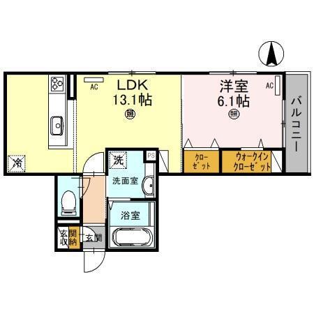 THE KOCOA(1LDK/2階)の間取り写真