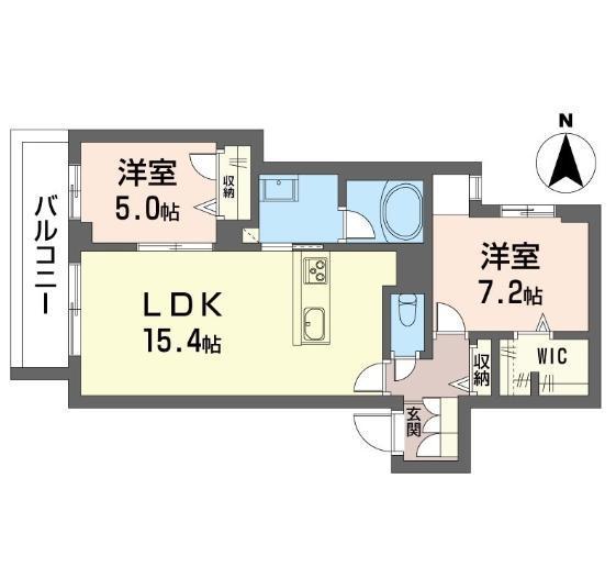 リリエート本太(2LDK/2階)の間取り写真