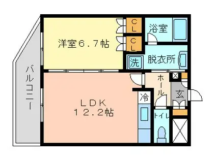 ドルチェ千歳船橋(1LDK/6階)の間取り写真