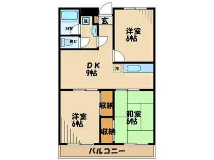 エクレール烏山(3LDK/1階)の間取り写真