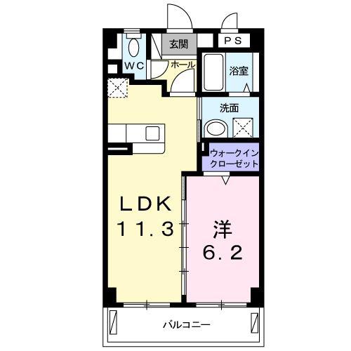 OHANA(1LDK/4階)の間取り写真