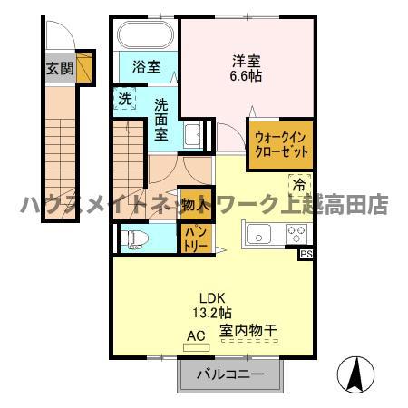 レガーロ潟町(1LDK/2階)の間取り写真