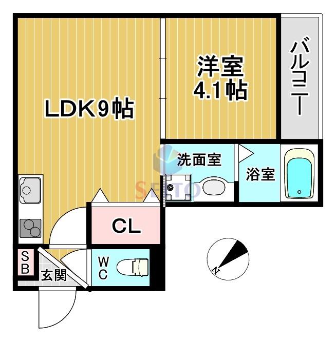 BEL OKAMACHI(1LDK/1階)の間取り写真
