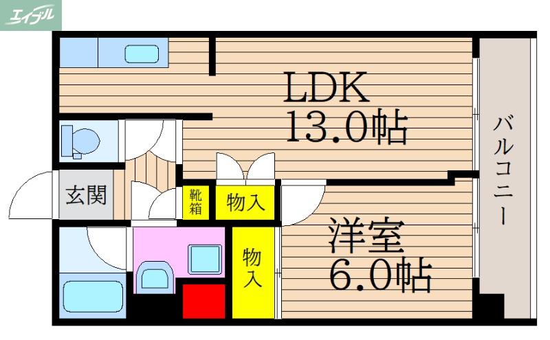 近藤セントラルビル(1LDK/4階)の間取り写真
