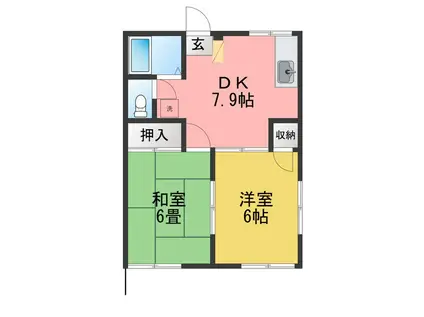 ファミリーコーポ笈川C(2DK/1階)の間取り写真