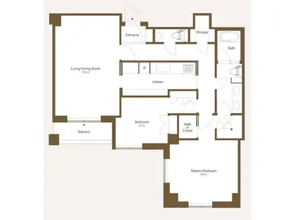 六本木ヒルズゲートタワーレジデンス(2LDK/10階)の間取り写真