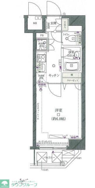 リクレイシア蒲田(1K/12階)の間取り写真