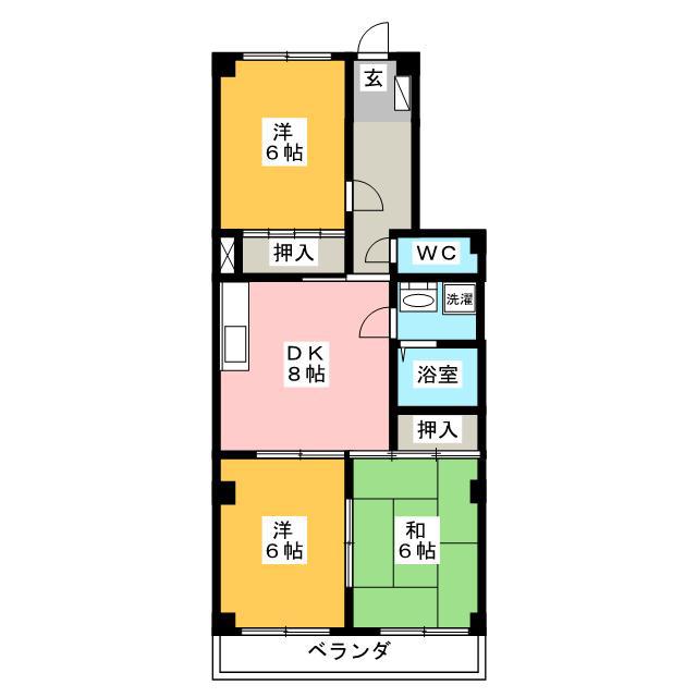 ベルエポックOGAWA(3DK/4階)の間取り写真