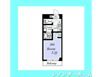 BELLE VILLE(1K/2階)の間取り写真