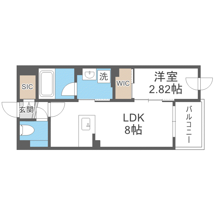 LIVECASA豊平(1LDK/5階)の間取り写真