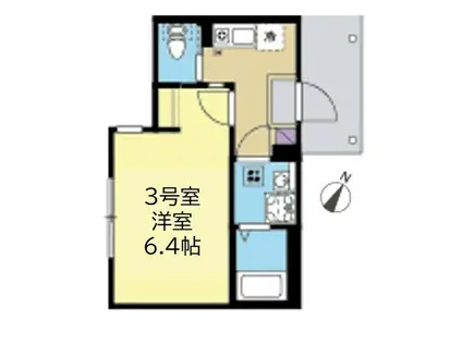 プラムベール杉田(1K/3階)の間取り写真