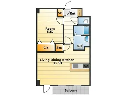 ANNEX COURT(1LDK/2階)の間取り写真