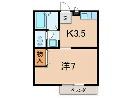 エクレール本山北町(1K/1階)の間取り写真