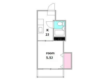 ハイツ七洋舎(1K/2階)の間取り写真