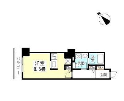 TKフラッツ渋谷(ワンルーム/8階)の間取り写真