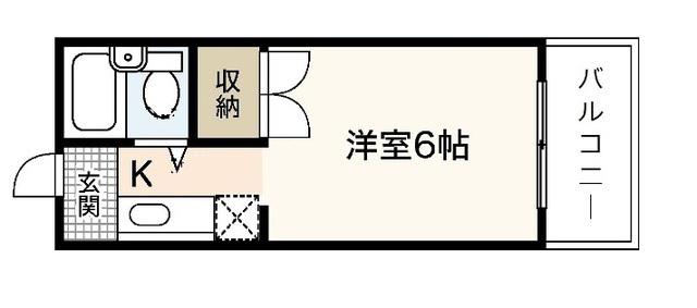 ウイング五日市(1K/4階)の間取り写真