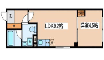 フェリエール南常盤台(1LDK/3階)の間取り写真
