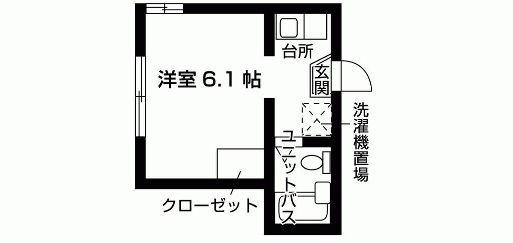 ドルフN(ワンルーム/2階)の間取り写真