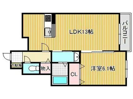 SAKIKA(1LDK/1階)の間取り写真