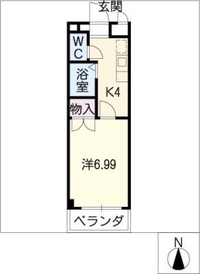S・アビタシオン(1K/5階)の間取り写真