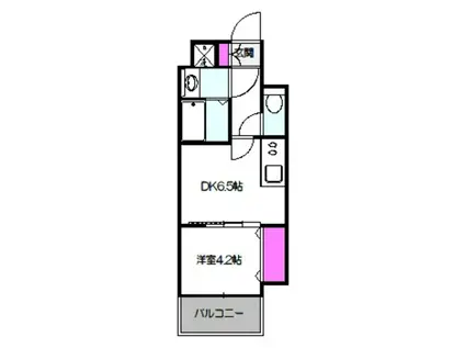 メイクス天王寺南(1DK/9階)の間取り写真