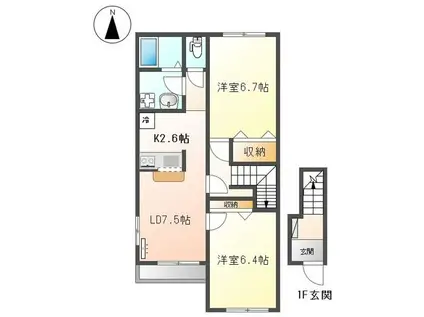桜木ハイム(2LDK/2階)の間取り写真