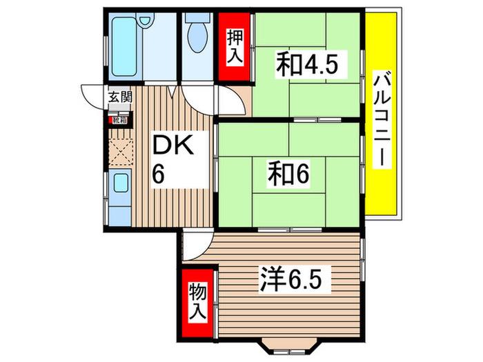 リベ-ル大久保(3DK/2階)の間取り写真