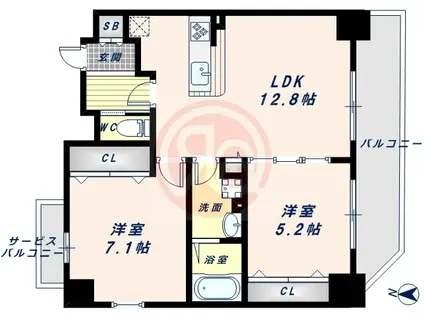 モン メゾン 1(2LDK/2階)の間取り写真