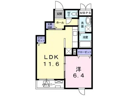 ベルマルーン(1LDK/3階)の間取り写真