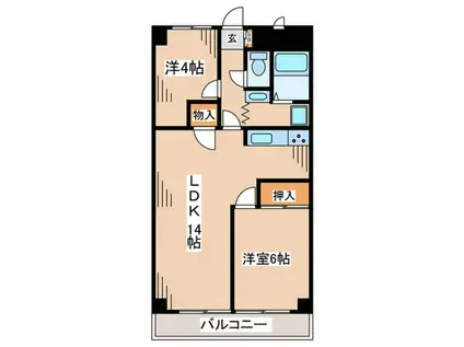 エクレールHARU(2LDK/2階)の間取り写真