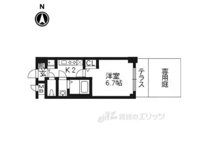 プレサンス京都五条天使突抜(1K/1階)の間取り写真