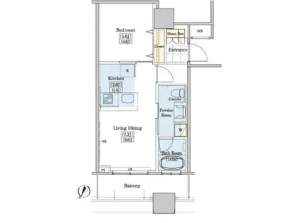 レジディアタワー上池袋(1LDK/18階)の間取り写真