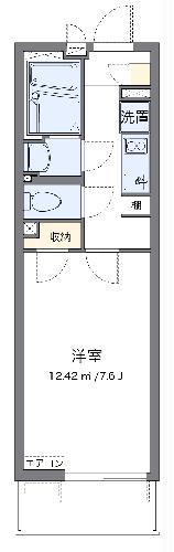 クレイノMIRAI(1K/2階)の間取り写真
