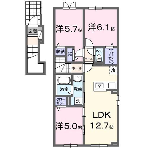 エスペランサ(3LDK/2階)の間取り写真