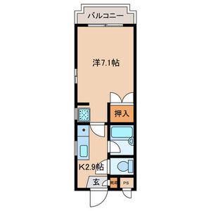 シャトレ松尾II(1K/2階)の間取り写真