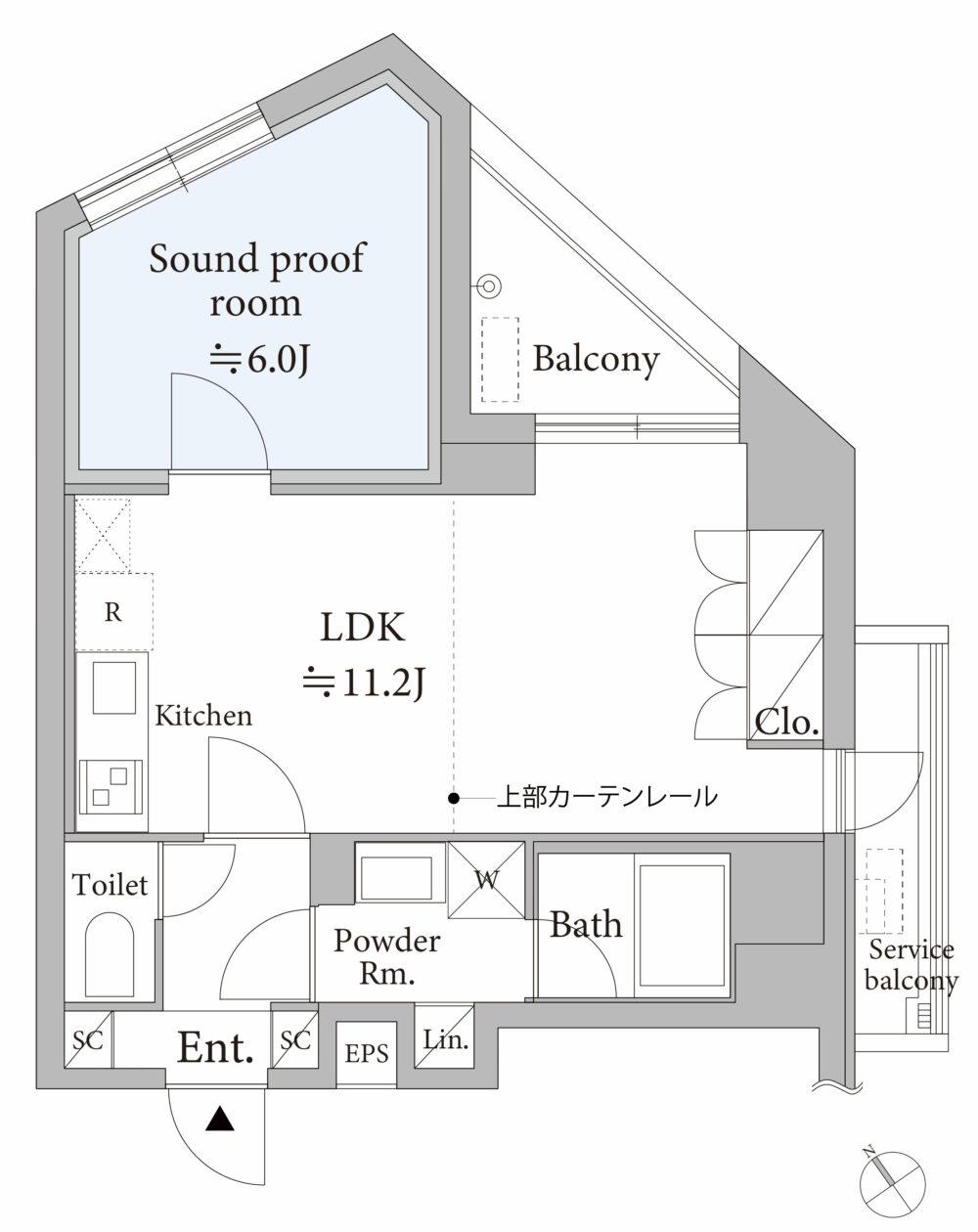 ASTILE STUDIO代々木(1LDK/5階)の間取り写真