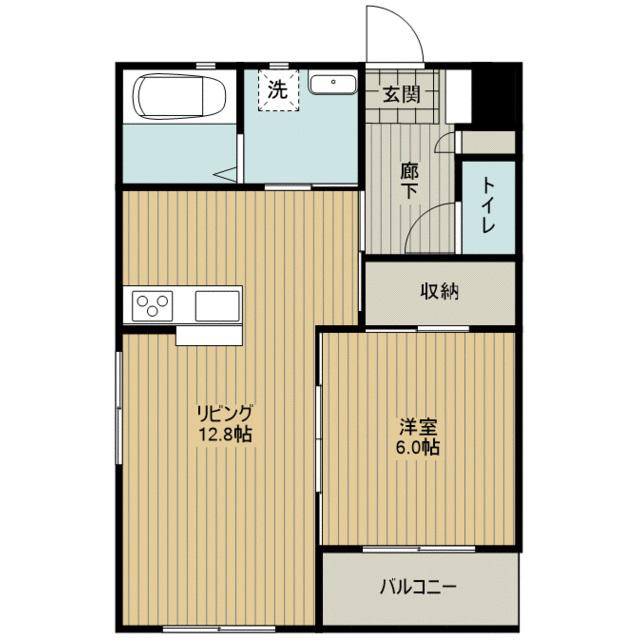 田畑ハイツルシアスII(1LDK/3階)の間取り写真