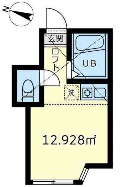 ユナイト黄金町ピスティッチ(ワンルーム/2階)の間取り写真