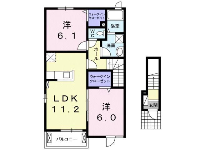 サンパティーク(2LDK/2階)の間取り写真