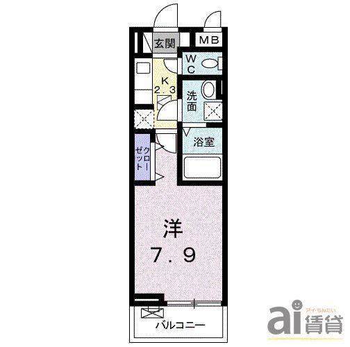 アティロム(1K/2階)の間取り写真