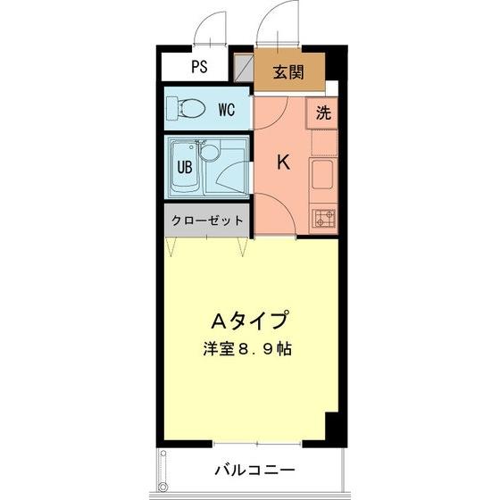 サンタクララ(1K/4階)の間取り写真
