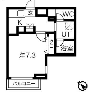 MAXIV北赤羽DUE(1K/5階)の間取り写真