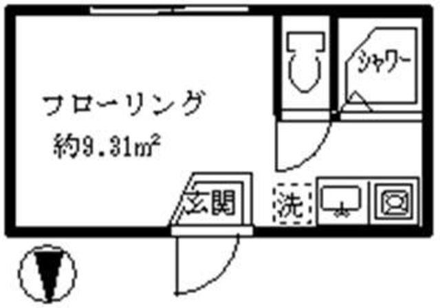 グレースアリス(ワンルーム/1階)の間取り写真